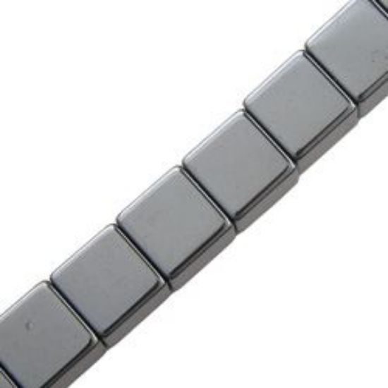 Picture of Hematine Cube Bead 6mm 16" Strand