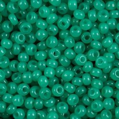 Picture of Size 11 Czech Seed Beads, Opaque Green, Approximately 25 Grams