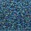 Picture of Size 11 Japanese Seed Beads, Aqua Colorlined Sapphire Aurora Borealis (#339), Approximately 25 Grams