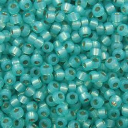 Picture of Giltlined Seafoam Seed Bead #572 / Size 11<br />Approximately 25 Grams
