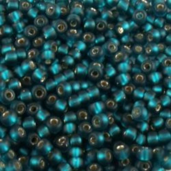 Picture of Silverlined Teal Matte Seed Bead #F17B / Size 11<br />Approximately 25 Grams