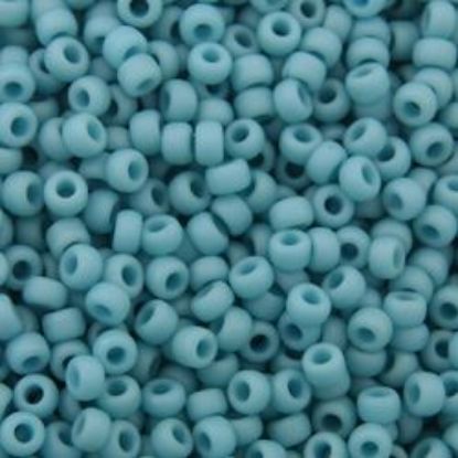 Picture of Turquoise Blue Matte Seed Bead #F463O / Size 11<br />Approximately 25 Grams