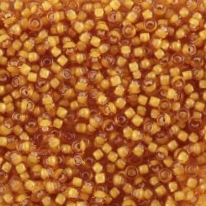 Picture of Size 15 Seed Bead, Topaz Color-Lined Beige #327N, Approximately 25 Grams