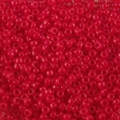 Picture of Size 15 Seed Bead, Opaque Dark Red #408A, Approximately 25 Grams