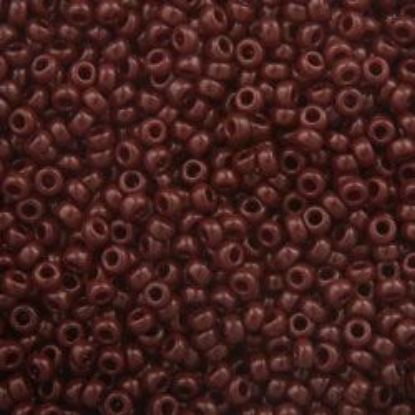 Picture of Size 15 Seed Bead, Opaque Dark Brown #409, Approximately 25 Grams