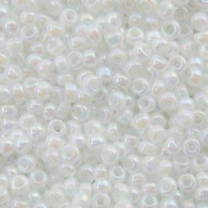 Picture of Size 15 Seed Bead, Opaque Lustre White Pearl #420A, Approximately 25 Grams