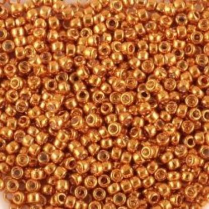 Picture of Size 15 Seed Bead, Galvanized Orange #486, Approximately 25 Grams