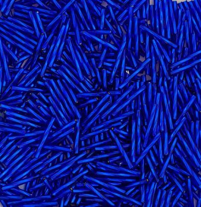 Picture of Silverlined Blue Twist Bugle Beads 20mm<br />Approximately 50 Grams