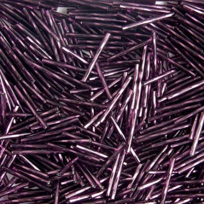 Picture of Silverlined Purple Twist Bugle Beads 20mm<br />Approximately 50 Grams