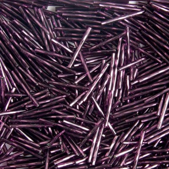 Picture of Silverlined Purple Twist Bugle Beads 20mm<br />Approximately 50 Grams