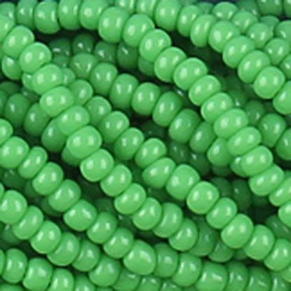 Picture of Size 13 Czech Seed Beads, Opaque Light Green, Sold by the Hank