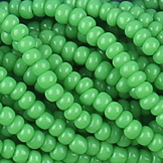 Picture of Size 13 Czech Seed Beads, Opaque Light Green, Sold by the Hank