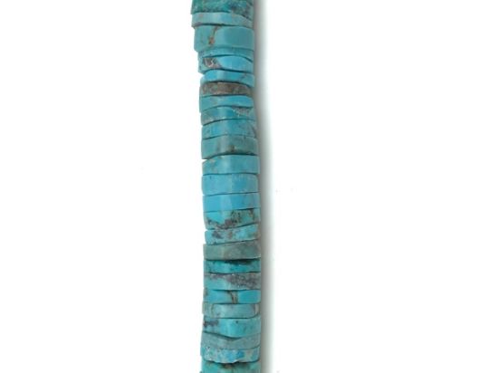 Picture of Stabilized Turquoise Heishi 7mm, 16" Bead Strand
