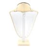 Picture of Beige Faux Leather with Steel Brown Trim Necklace Display, 7-1/2" L x 5-1/8" W x 11" H, Sold individually, Imported