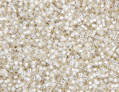 Picture of Miyuki Delica Size 11 Seed Beads, Crystal Silver Lined