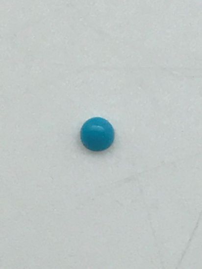 Picture of Block/Imitation Turquoise Round Clear Blue Cabochon 4mm