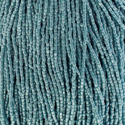 Picture of 3-Cut Size 9/0, Preciosa Czech Seed Bead, Opaque Turquoise Blue Luster, Sold by the Hank