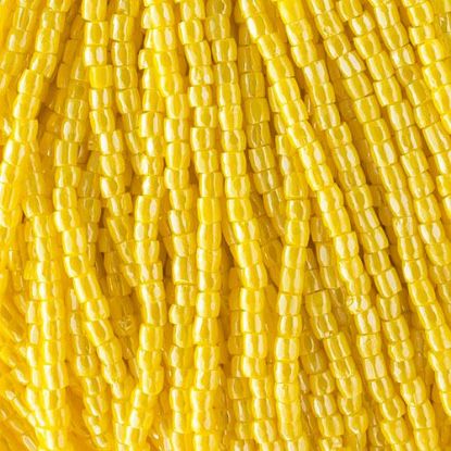 Picture of 3-Cut Size 9/0, Preciosa Czech Seed Bead, Opaque Yellow Luster, Sold by the Hank