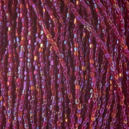 Picture of 3-Cut Size 9/0, Preciosa Czech Seed Bead, Transparent Red Iris, Sold by the Hank