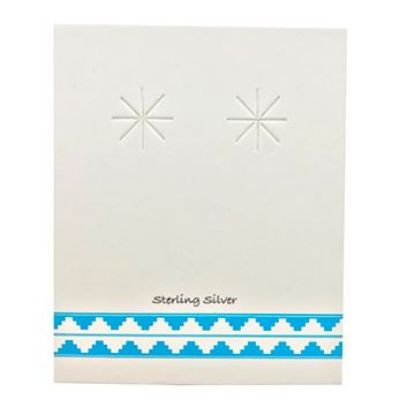 Picture of Grey Earring Card with Turquoise Design, 1-5/8" x 2", Sold per pkg of 100
