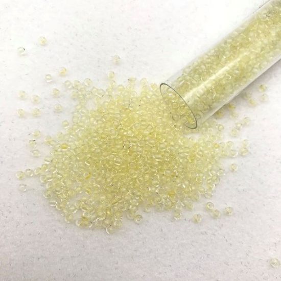 Picture of Size 11 Japanese Seed Beads, Pink/Bright Green Glow in the Dark (#2721), Approximately 25 Grams