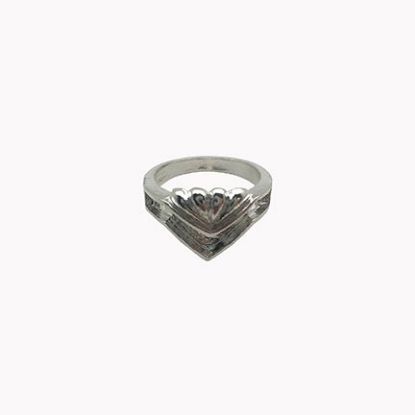 Picture of Sterling Silver Machine Cast #2 Fancy Ring, Size: 8.5, 3x12mm Inlay area.