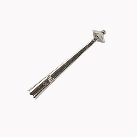 Picture of Stering Silver Short Bolo Tip with 8mm Corrugated Bead #4s. Fits: 4 & 6 Ply Cords.