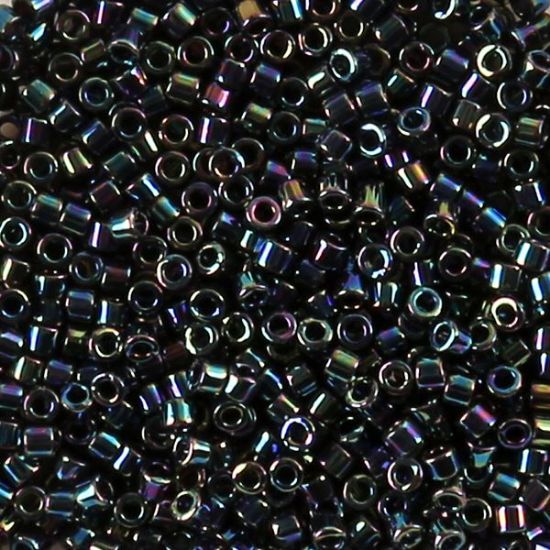 Picture of Miyuki Delica Size 11 Seed Beads, Black Aurora Borealis