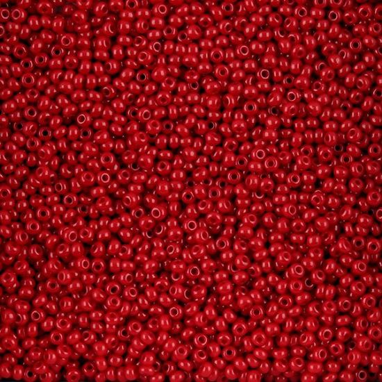 Picture of Size 11 Czech Seed Beads, Opaque Dark Red, Approximately 25 Grams