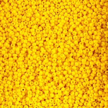 Picture of Size 11 Czech Seed Beads, Opaque Lemon Yellow, Approximately 25 Grams