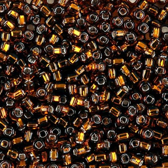Picture of Size 8 Japanese Seed Beads, Silver-Lined Brown (#5), Approximately 25 Grams