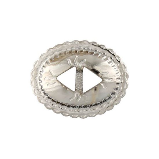 Picture of Nickel Silver Plated Diamond Double Inner Hole Concho, 22x28mm, 10 Pieces