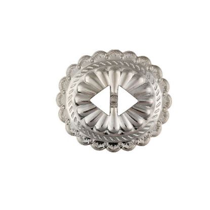 Picture of Nickel Silver Plated Sunburst Concho with Double Hole, 64x72mm, 10pcPkg