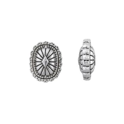 Picture of Silver Plated, 16x20mm, Concho Bead. 4 beads