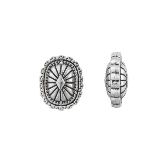 Picture of Silver Plated, 16x20mm, Concho Bead. 4 beads
