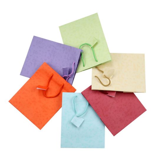 Picture of Paper Totes, Assorted Pastel Colors, 8" x 5" x 10" H