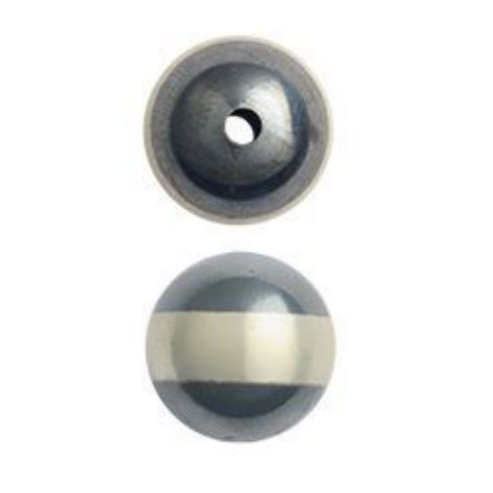 Picture of Sterling Silver Navajo Pearls style by JCK, 16mm Silver Line Seamless Bead
