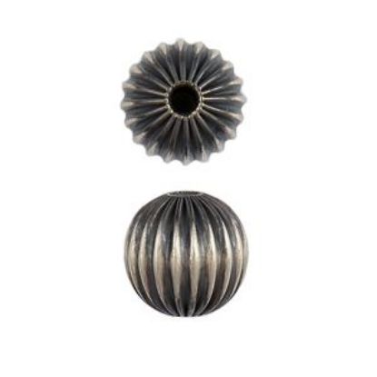 Picture of Sterling Silver Navajo Pearl Style by JCK, 8mm Round Corrugated Bead