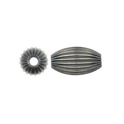 Picture of Sterling Silver Navajo Pearl Style by JCK, 5x10mm Melon Corrugated Bead