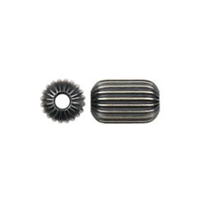 Picture of Sterling Silver Navajo Pearl Style by JCK, 5x8mm Corrugated Oval Bead