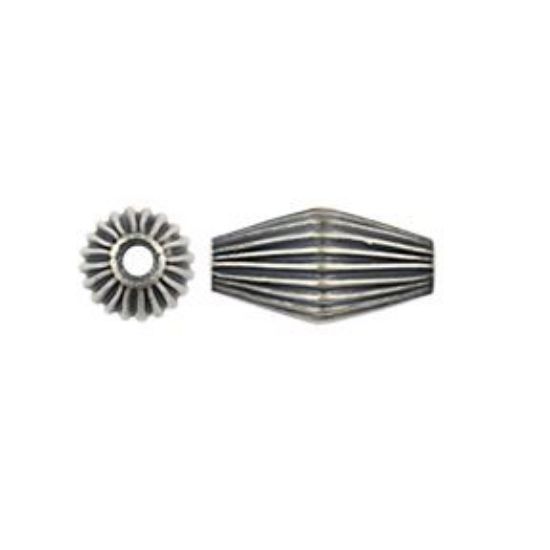 Picture of Sterling Silver Navajo Pearl Style by JCK, 5x10mm Corrugated Oval Bead
