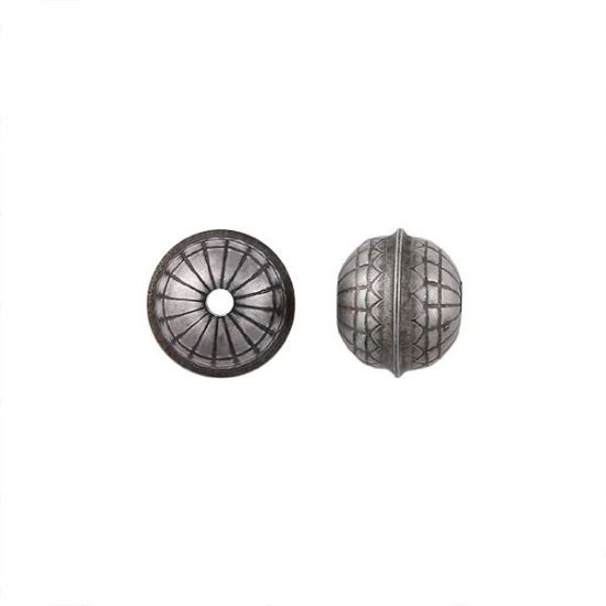 Picture of Sterling Silver Stamped Flower Seam Bead, 9mm