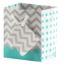 Picture of Paper Tote, Polka Dot/Chevron Turquoise, 3" x 2" x 3-1/2" H