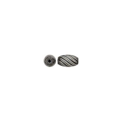 Picture of Sterling Silver Navajo Pearl Style by JCK, 5x8mm Corrugated Melon Bead, Double lined.