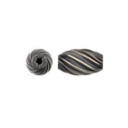 Picture of Sterling Silver Navajo Pearl Style by JCK, 5x 8mm Corrugated Large Twist Bead