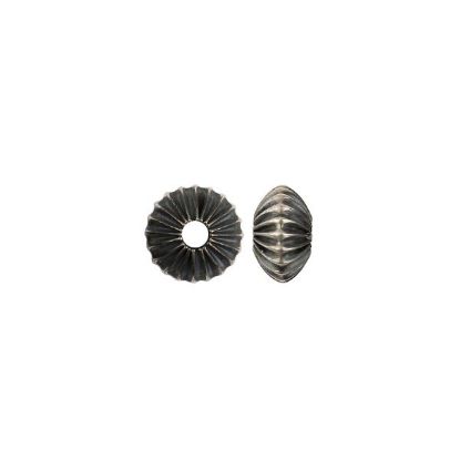 Picture of Sterling Silver Navajo Pearl Style by JCK, 10mm Corrugated Rondelle Bead