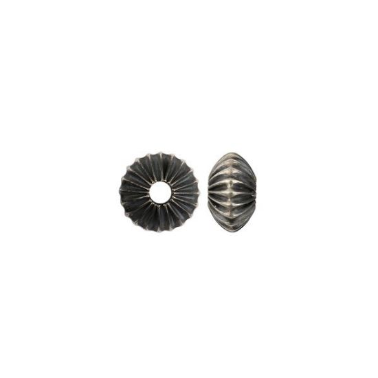 Picture of Sterling Silver Navajo Pearl Style by JCK, 10mm Corrugated Rondelle Bead