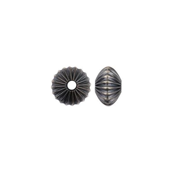 Picture of Sterling Silver Navajo Pearl Style by JCK, 11mm Corrugated Rondelle Bead