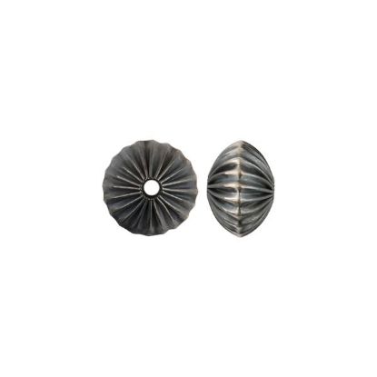 Picture of Sterling Silver Navajo Pearl Style by JCK, 12mm Corrugated Rondelle Bead