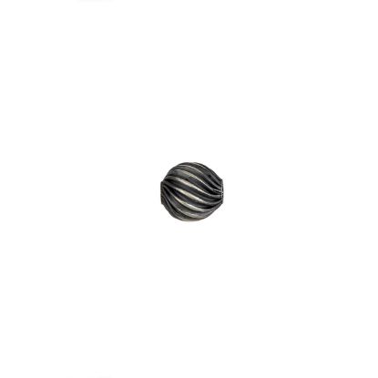 Picture of Sterling Silver Navajo Pearl Style by JCK, 7.5mm Twisted Corrugated Bead
